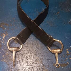 Brighton Black Leather Belt with Silver Accents